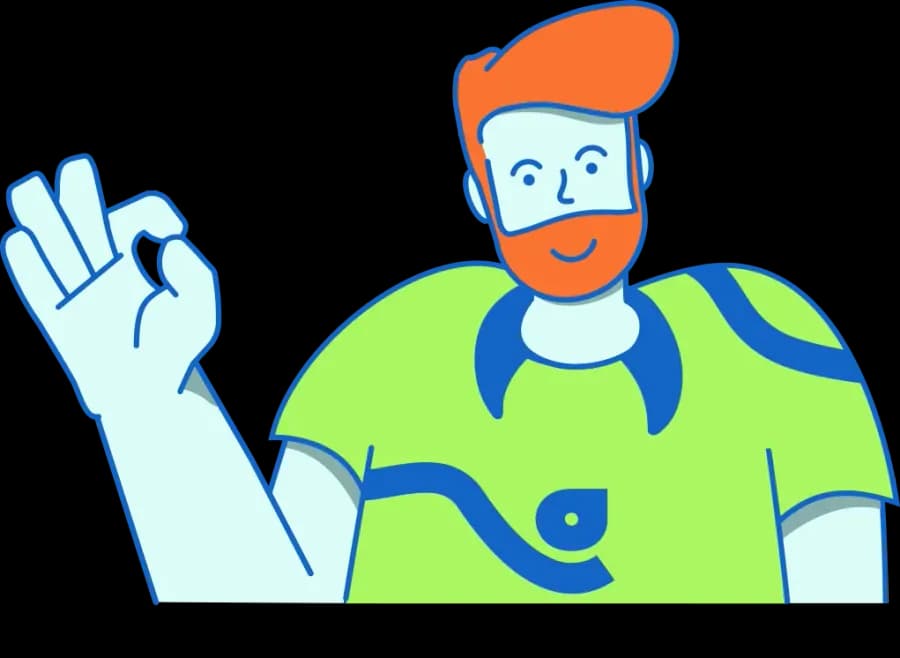 La mascotte Guido saluta