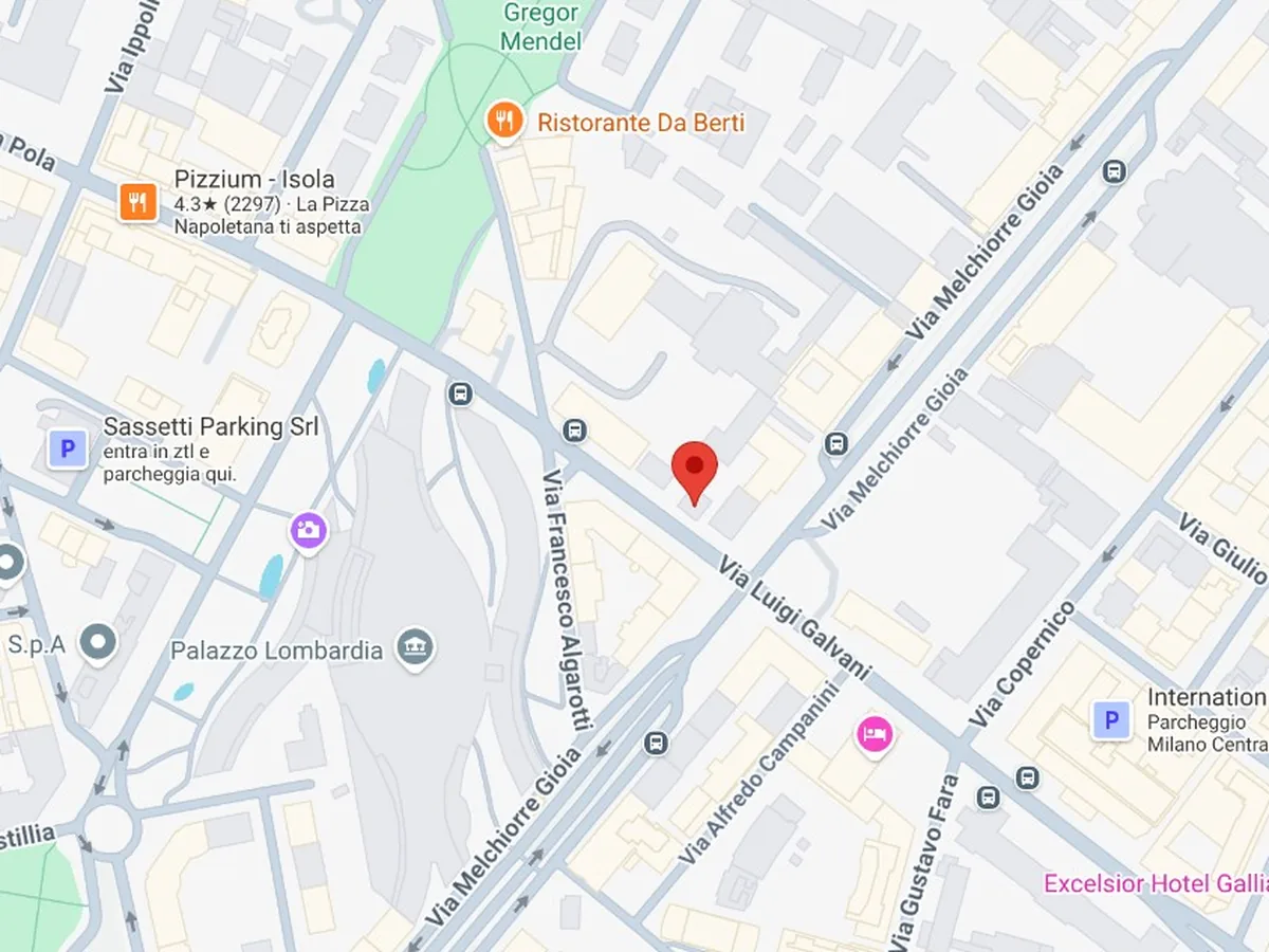 Our operating office in Via Galvani 24, Milan